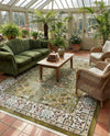 Persian Elegance Collection Area Rug -  Kerman (Green) Rectangle Green  lifestyle 12