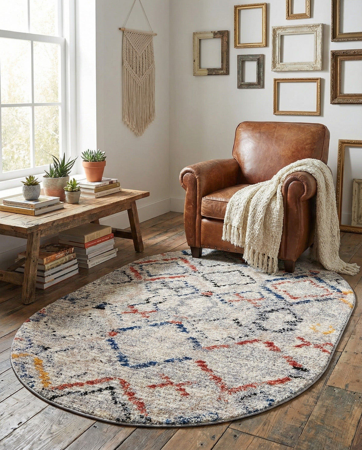 Santa Fe Trails Collection Area Rug - Canyon Oval Multi  lifestyle 105