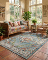 Savannah Soiree Collection Area Rug - Serengeti (Blue) Rectangle Blue  lifestyle 16