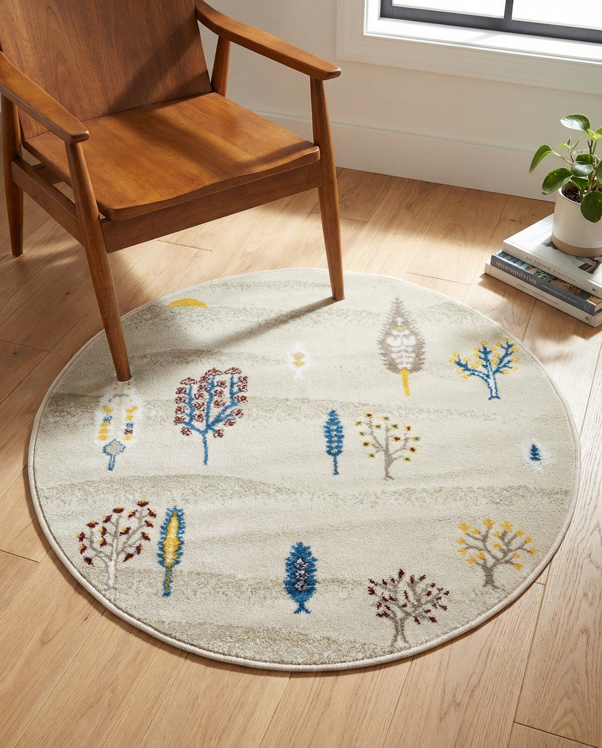 Coastal Haven Collection Area Rug -  Surfside Round Ivory  lifestyle 105