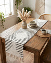 Thar Cotton Collection Area Rug - Jaisalmer (White) Table Runner White  lifestyle 32