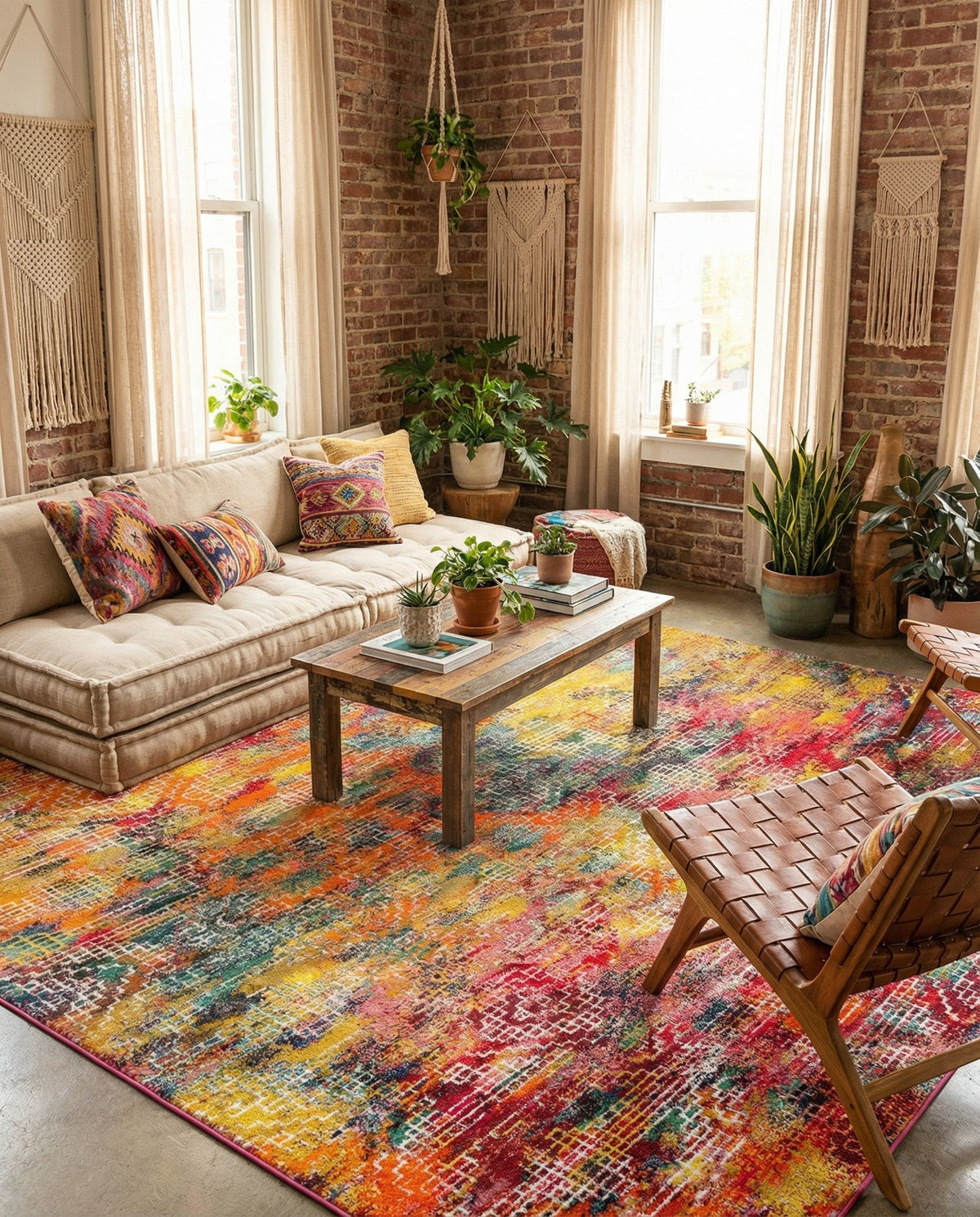 Colorburst Oasis Collection Area Rug -  Azura Square Multi  lifestyle 82