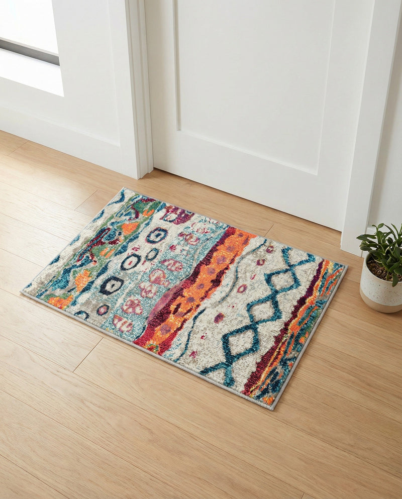 Colorburst Oasis Collection Area Rug -  Lagoon Rectangle Multi  lifestyle 16
