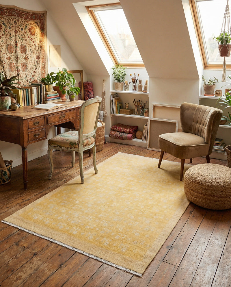Bazaar Chic Collection Area Rug - Marrakech Rectangle Yellow  lifestyle 6