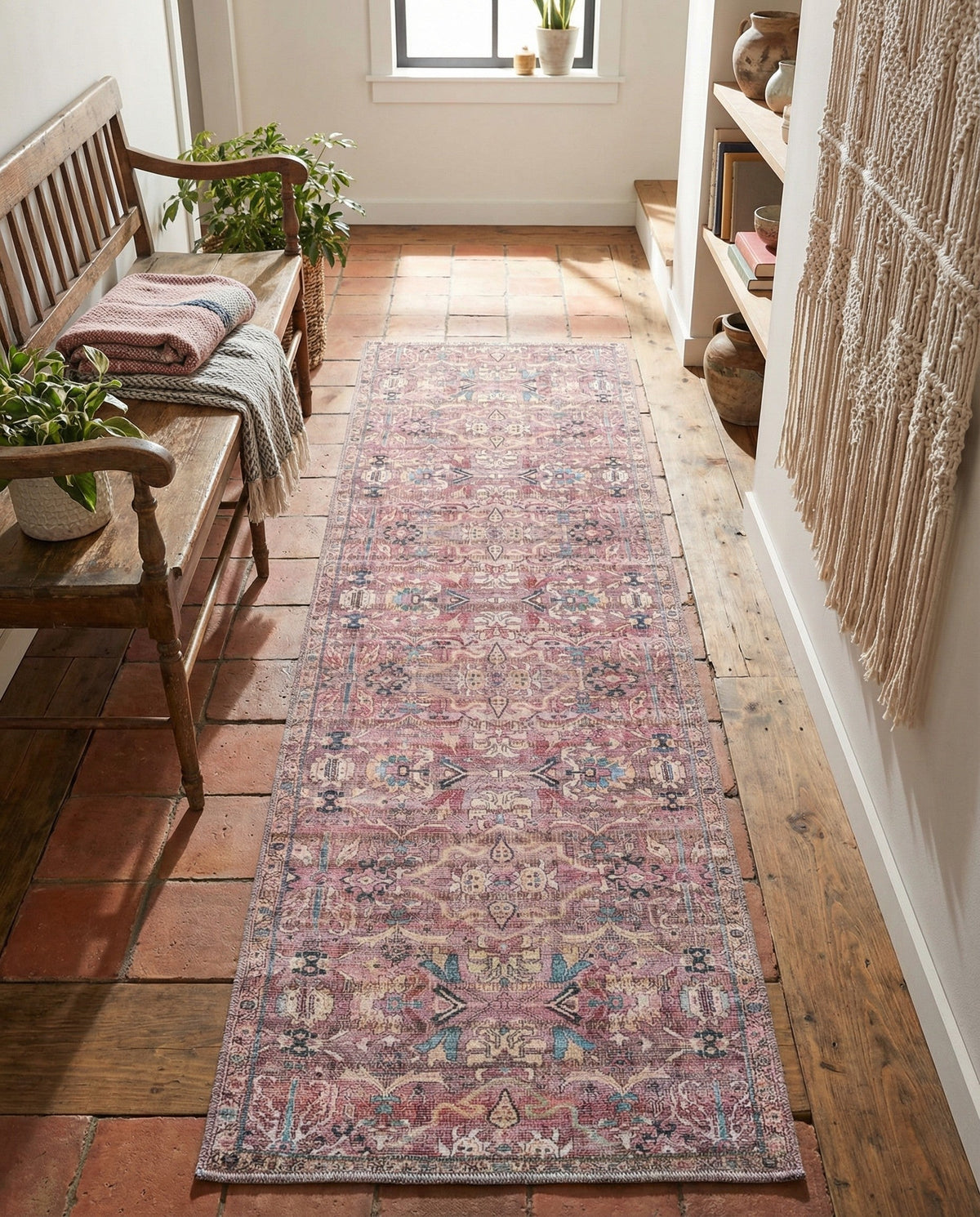 Vintage Memories Collection Area Rug -  Memories Runner Pink  lifestyle 146