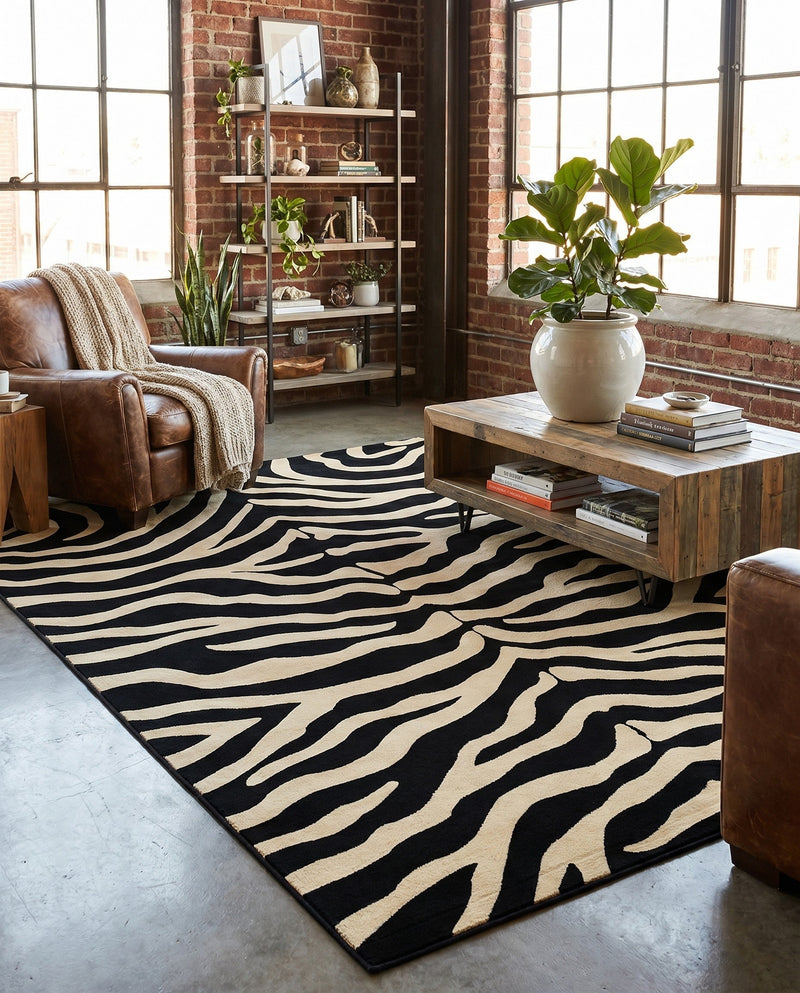 Savannah Sojourn Collection Area Rug -  Kilimanjaro Rectangle Black  lifestyle 30