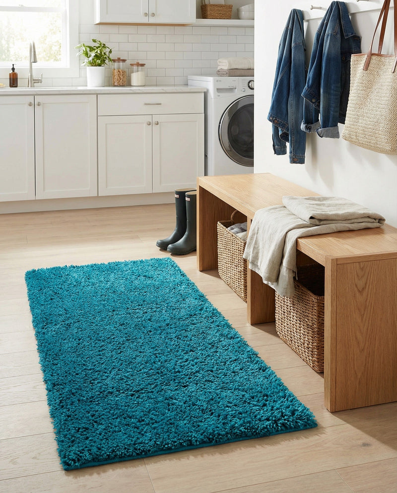 Plush Oasis Collection Area Rug - Serenity (Turquoise) Runner Turquoise  lifestyle 71