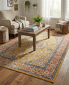 Seville Stripes Collection Area Rug - Cadiz (Yellow) Rectangle Yellow  lifestyle 11