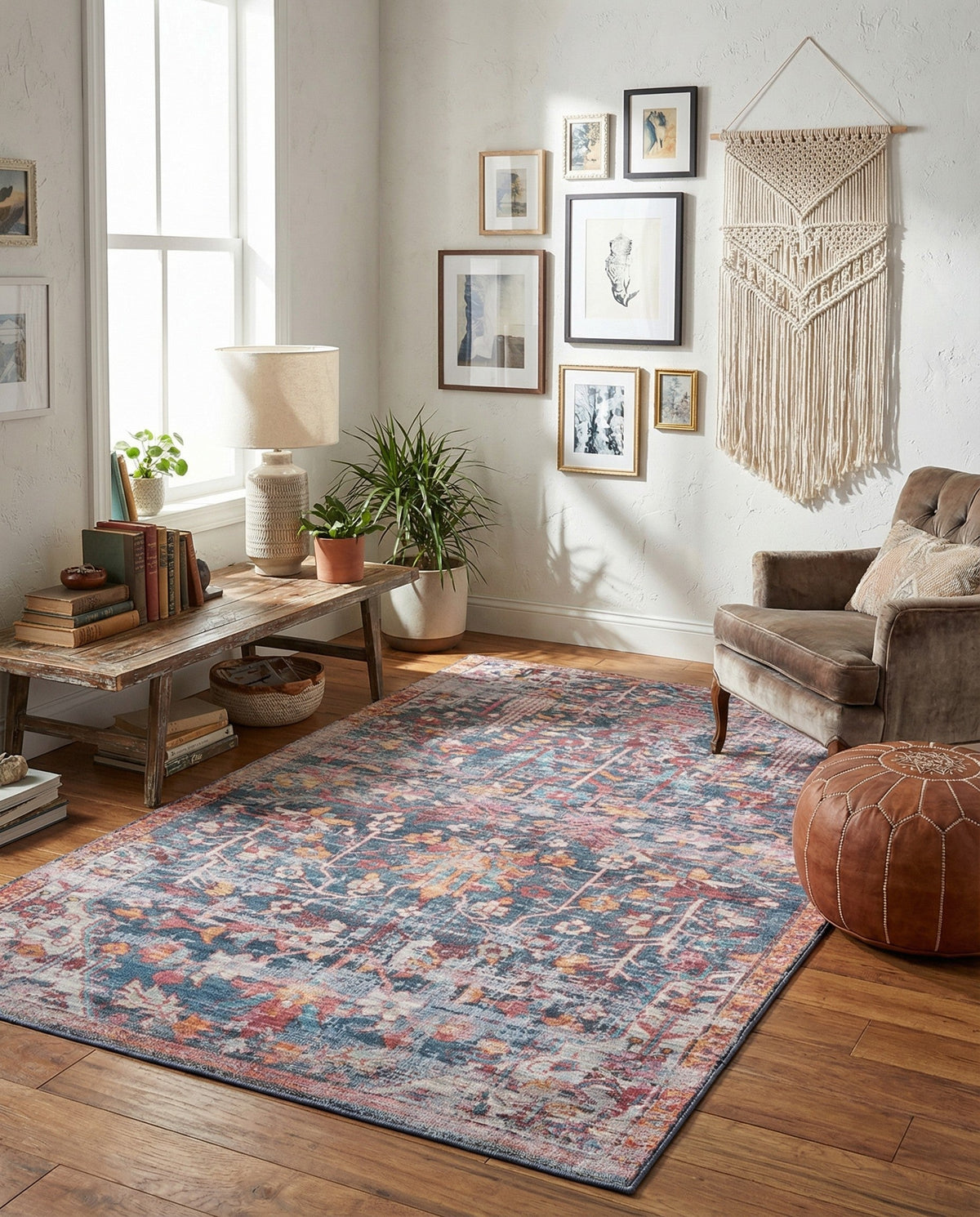 Zahara Oasis Collection Area Rug -  Nador Rectangle Navy Blue  lifestyle 23