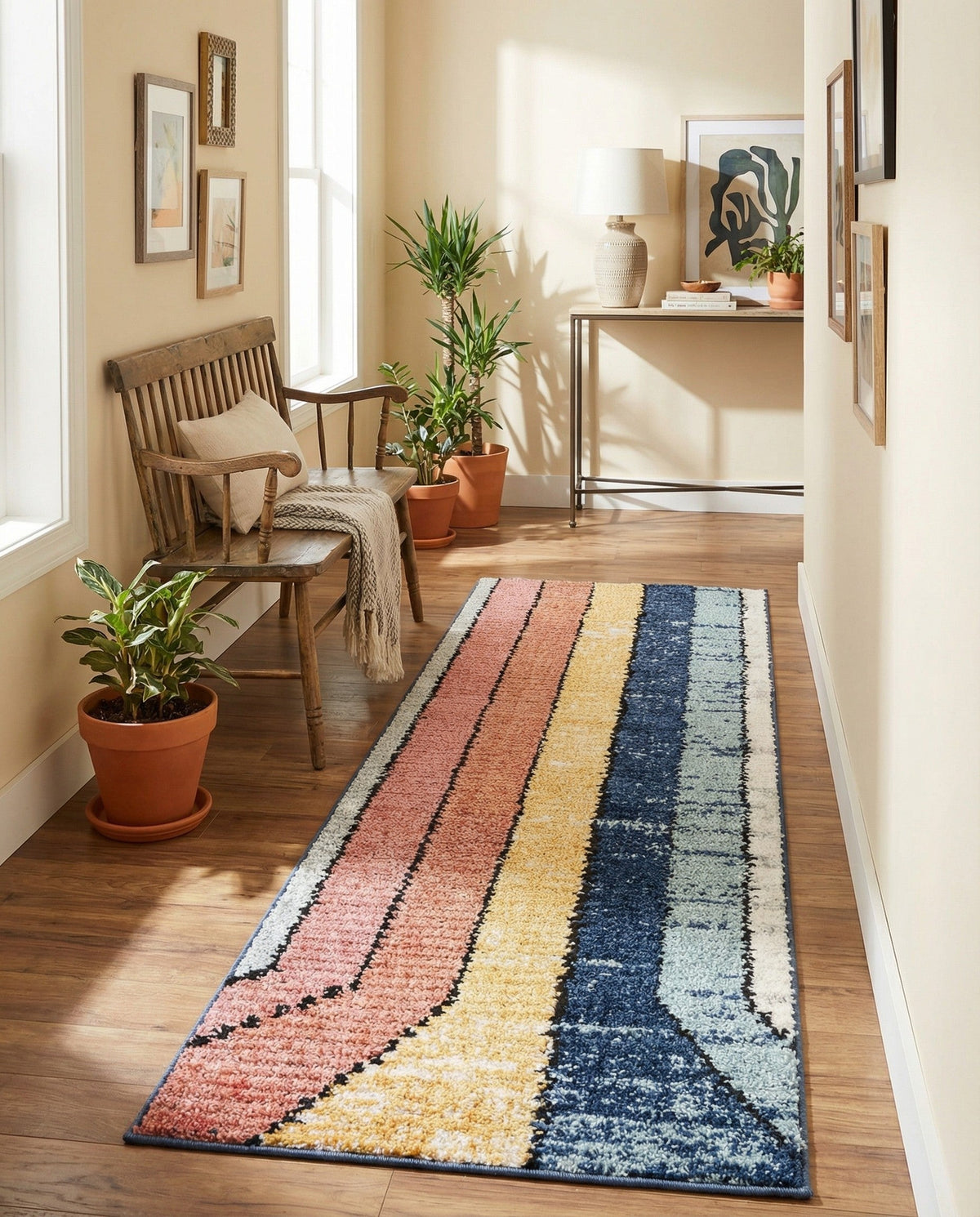 Marrakech Mosaic Collection Area Rug -  Agadir Runner Multi  lifestyle 25
