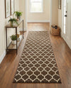 Lattice Gardens Collection Area Rug -  Bloomfield (Brown) Runner Brown  lifestyle 74