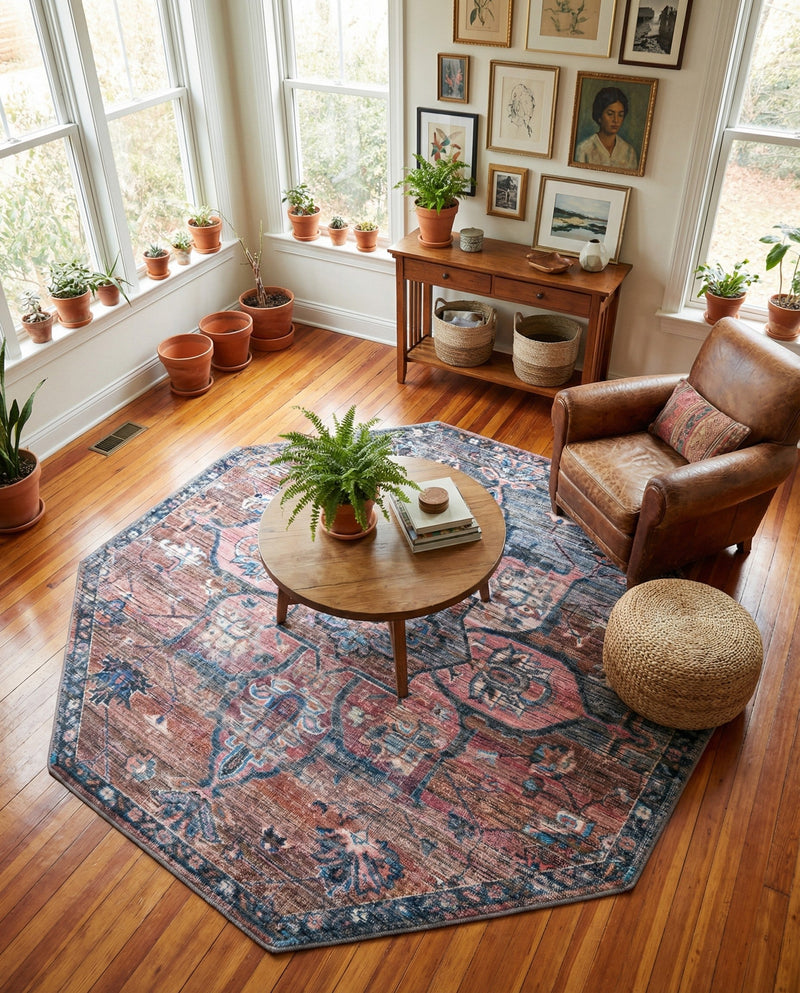 Vintage Memories Collection Area Rug -  Hindsight Octagon Multi  lifestyle 58