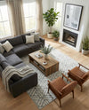 Garden Maze Retreat Collection Area Rug -  Topiarytrail Rectangle White  lifestyle 13