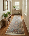 Persian Elegance Collection Area Rug -  Hamedan (Ivory) Runner Ivory  lifestyle 44