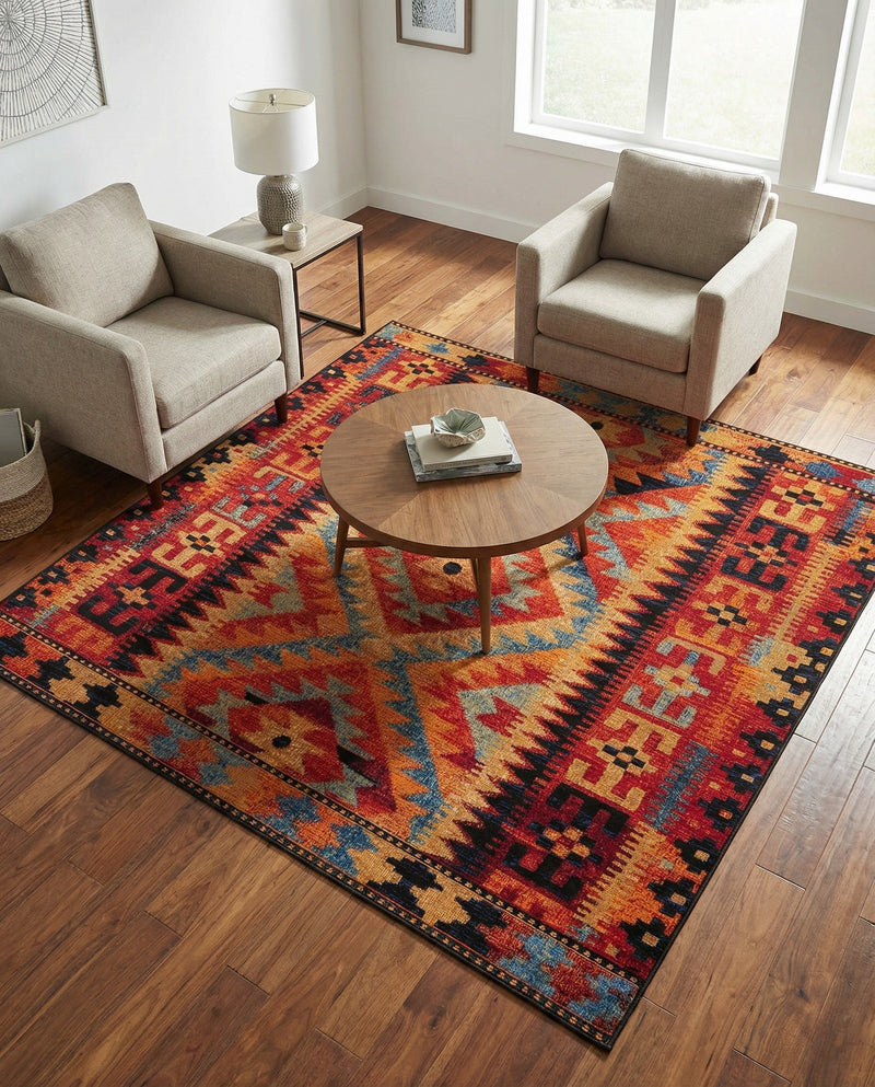 Safari Escape Rugs Collection Area Rug -  Kalahari Square Multi  lifestyle 41