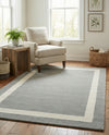 Savannah Borders Wool Collection Area Rug - Chatham Rectangle Earl Gray  lifestyle 22