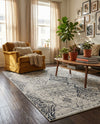 Aegean Elegance Washables Collection Area Rug -  Naxos Rectangle Black and White  lifestyle 48
