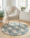 Seaside Haven Rugs Collection Area Rug -  Pelican Round Stone Blue  lifestyle 68