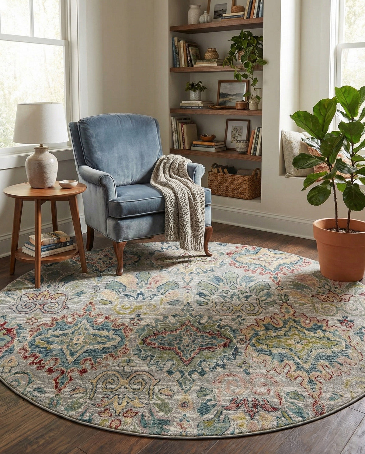 Savannah Elegance Collection Area Rug -  Forsyth Round Multi  lifestyle 168