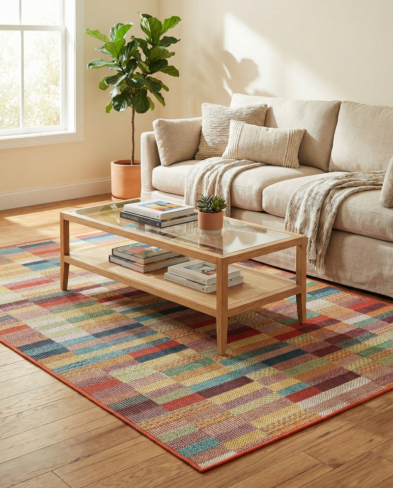 Coastal Terrace Collection Area Rug -  Harbor Rectangle Multi  lifestyle 4
