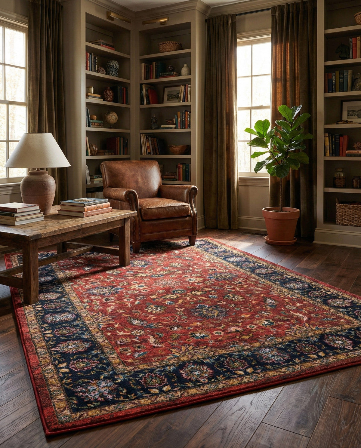 Casablanca Tapestry Collection Area Rug -  Marrakech (Classic Red) Rectangle Classic Red  lifestyle 6