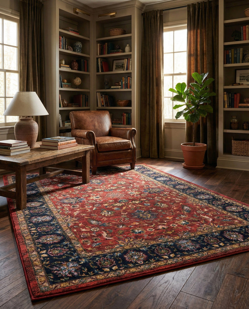 Casablanca Tapestry Collection Area Rug -  Marrakech (Classic Red) Rectangle Classic Red  lifestyle 6