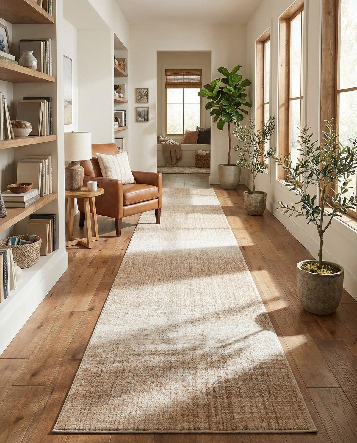 Jewel Oasis Collection Area Rug - Sapphire (Ivory) Runner Ivory  lifestyle 85