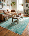 Bazaar Chic Collection Area Rug -  Taza Rectangle Turquoise  lifestyle 16