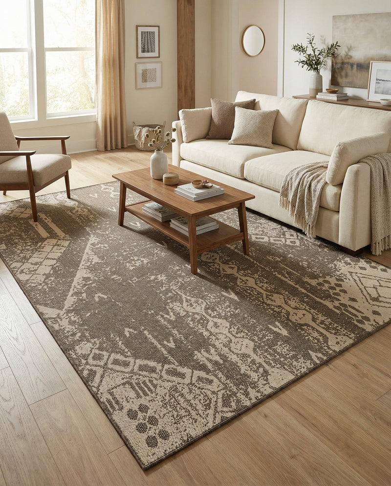 Sahara Sands Collection Area Rug -  Berenice Rectangle Natural and Brown  lifestyle 16
