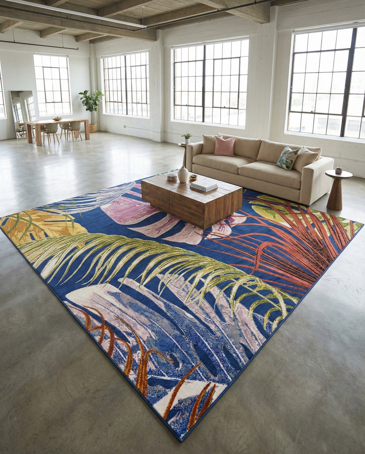 Meadow Breeze Collection Area Rug -  Clover Square Multi  lifestyle 172