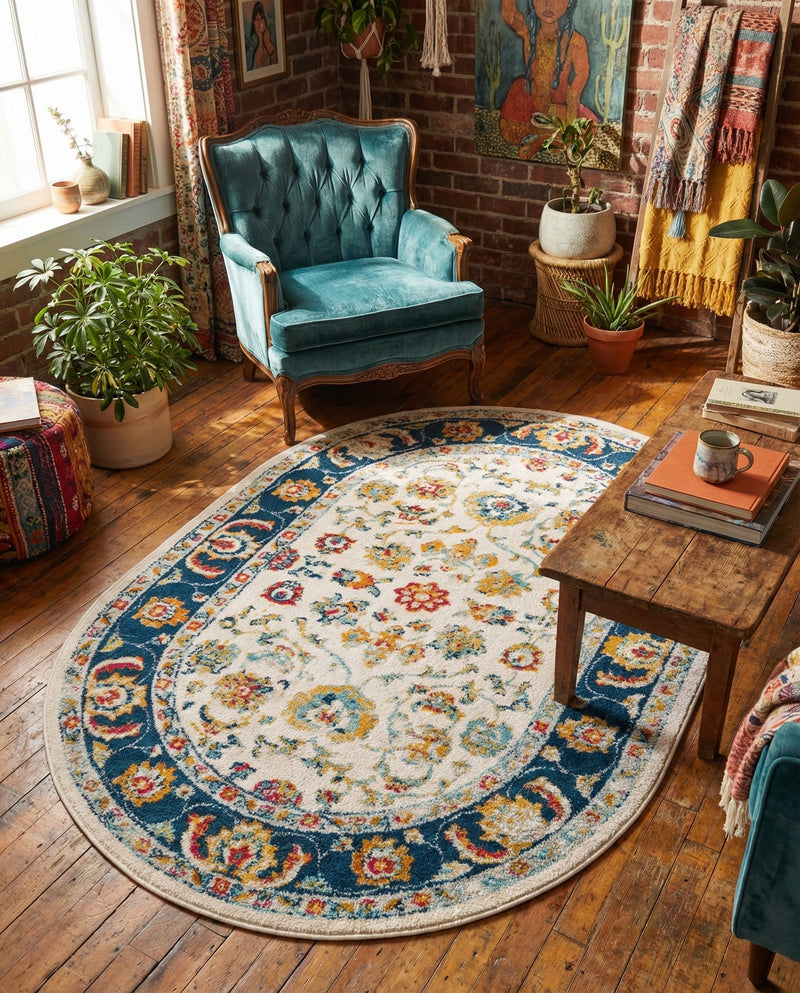 Adriana Terrace Collection Area Rug -  Positano (Multi) Oval Multi  lifestyle 34