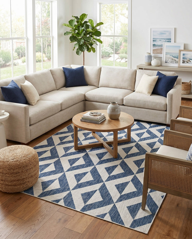 Urban Oasis Rugs Collection Area Rug -  Highrise (Blue) Rectangle Blue  lifestyle 7