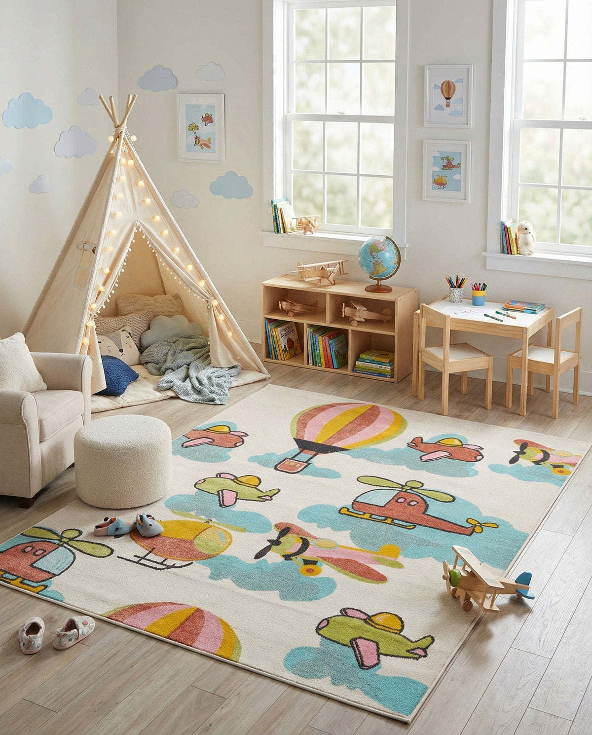 Wonder Tykes Collection Area Rug -  Splatter Rectangle Multi  lifestyle 7