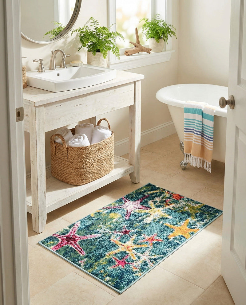Sorrento Shores Collection Area Rug - Positano Rectangle Navy Blue  lifestyle 10