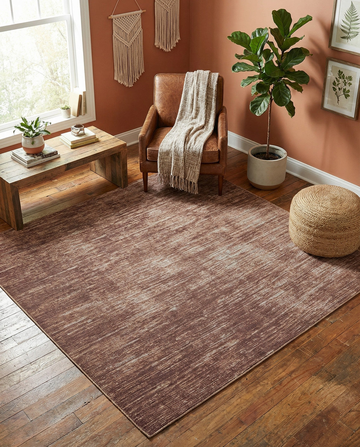 Sahara Essence Collection Area Rug - Oasis (Brown) Square Brown  lifestyle 95