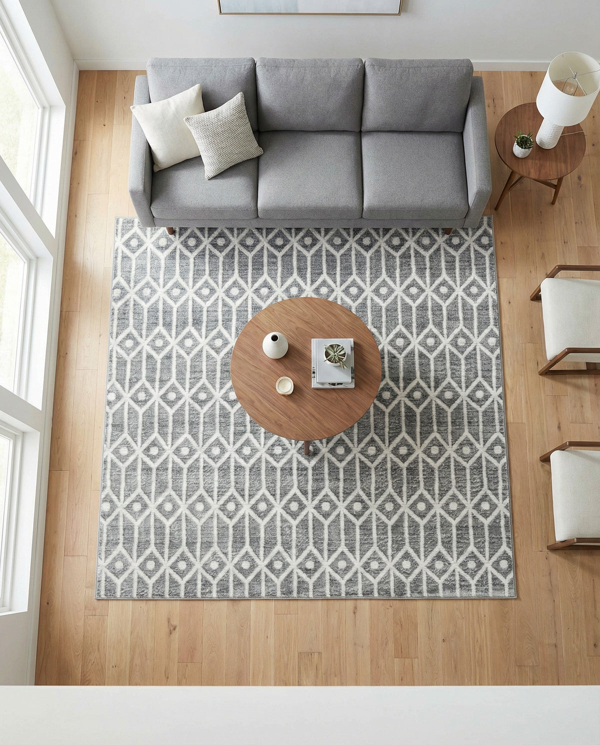 Garden Maze Retreat Collection Area Rug -  Mazeview Square Gray  lifestyle 131