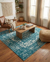 Georgetown Rugs Collection Area Rug - Dupont (Turquoise) Square Turquoise  lifestyle 39