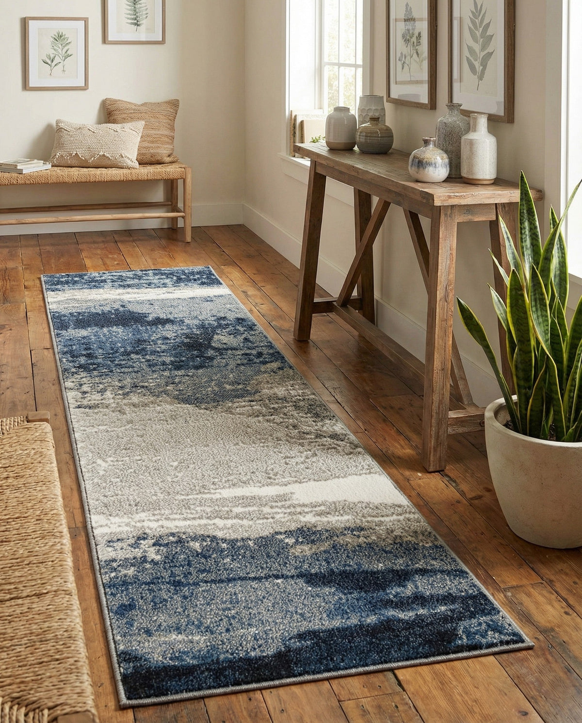 Copenhagen Edge Collection Area Rug - Nyhavn Runner Blue  lifestyle 158