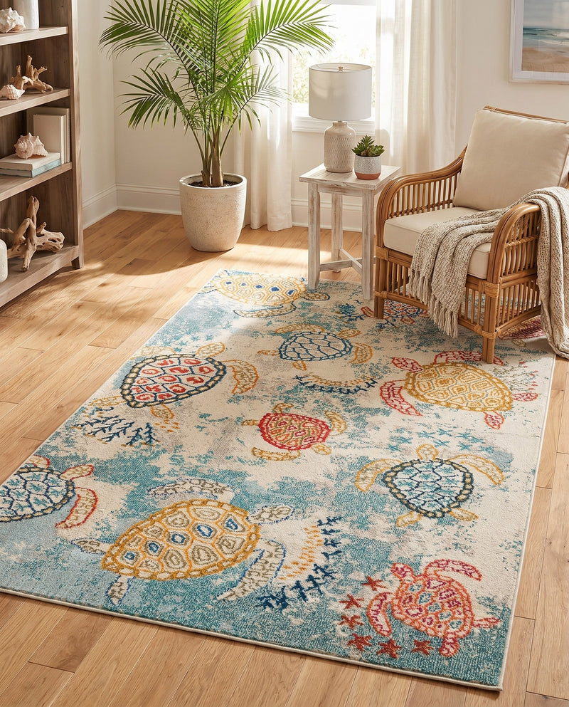 Sorrento Shores Collection Area Rug -  Massa Rectangle Beige  lifestyle 11