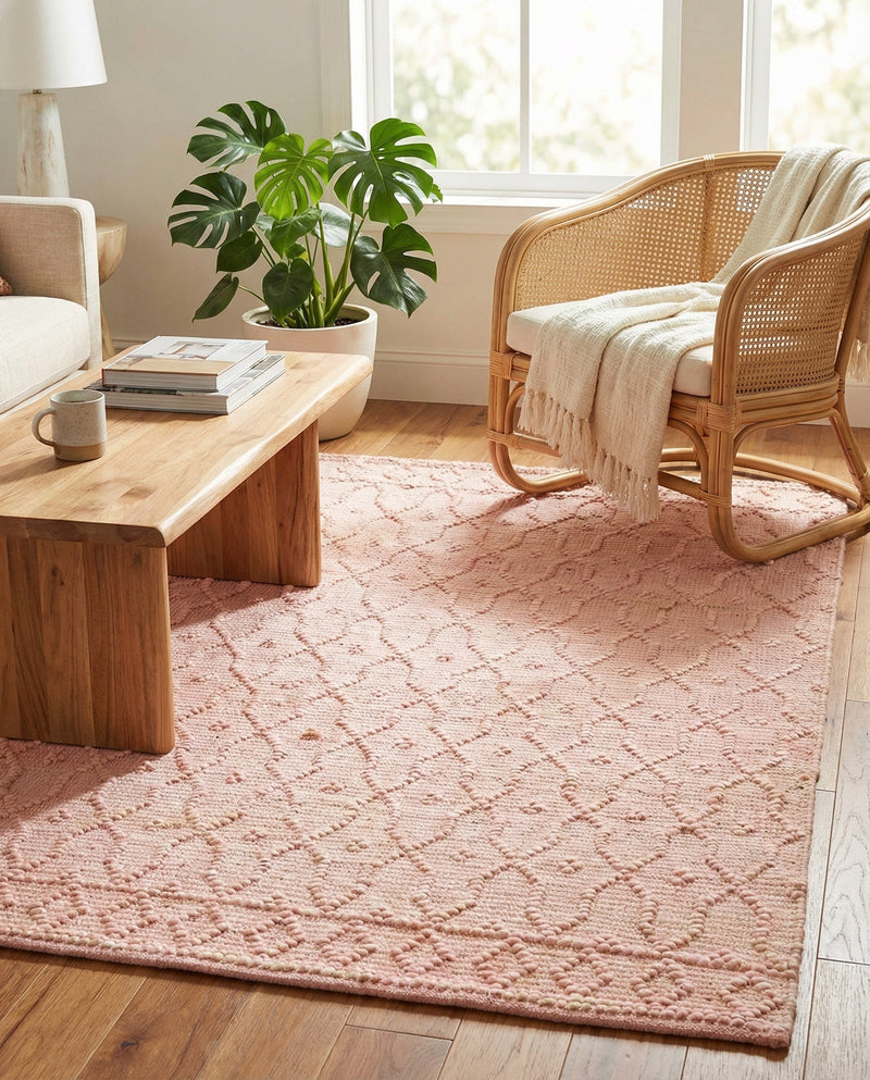 Savannah Weave Collection Area Rug - Serengeti Rectangle Pink  lifestyle 32