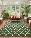 Lattice Gardens Collection Area Rug -  Bloomfield (Dark Green) Rectangle Dark Green  lifestyle 11