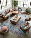 Baroque Era Collection Area Rug - Versailles (Blue Green) Rectangle Blue Green  lifestyle 11