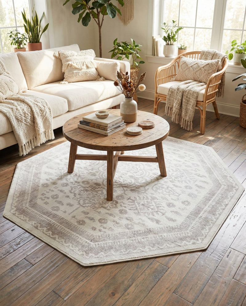 Cambridge Classics Collection Area Rug -  Fitzwilliam (Cream) Octagon Cream  lifestyle 63