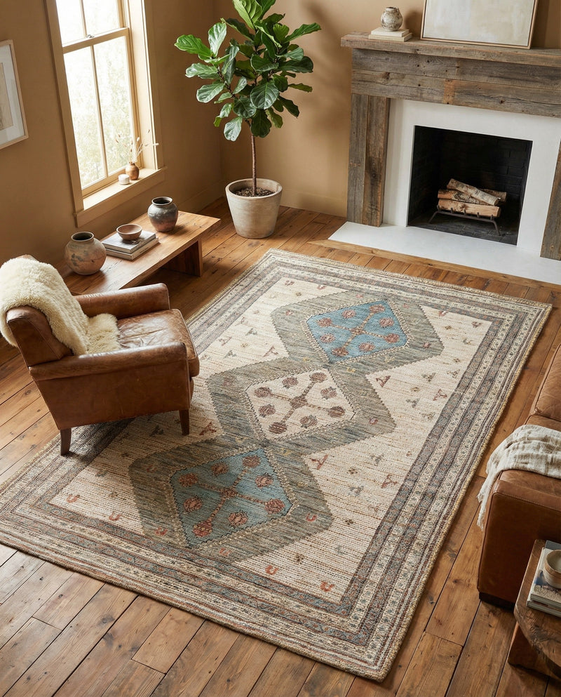 Savannah Threads Collection Area Rug -  Pampas Rectangle Beige  lifestyle 6