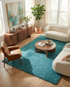 Plush Oasis Collection Area Rug - Serenity (Deep Aqua Blue) Rectangle Deep Aqua Blue  lifestyle 32