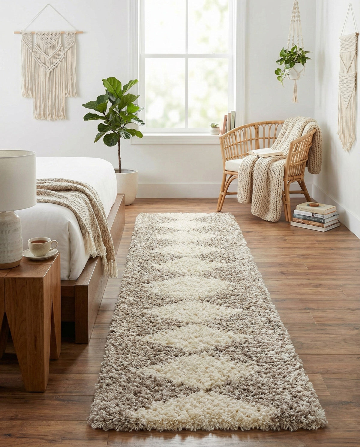 Eternal Plush Oasis Collection Area Rug -  Bliss Runner Pearl and Khaki  lifestyle 116