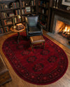 Samarkand Elegance Collection Area Rug -  Fergana Oval Red  lifestyle 45
