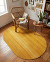 Jewel Oasis Collection Area Rug - Sapphire (Yellow) Oval Yellow  lifestyle 70