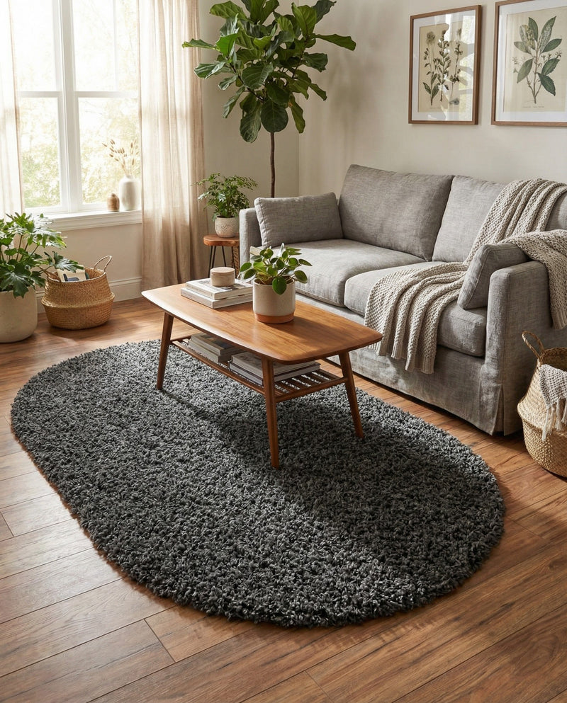 Alpine Plush Collection Area Rug -  Cortina (Peppercorn) Oval Peppercorn  lifestyle 56