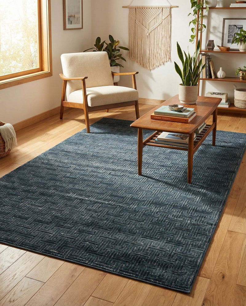 Metro Heights Collection Area Rug -  Hamilton Rectangle Navy Blue  lifestyle 7